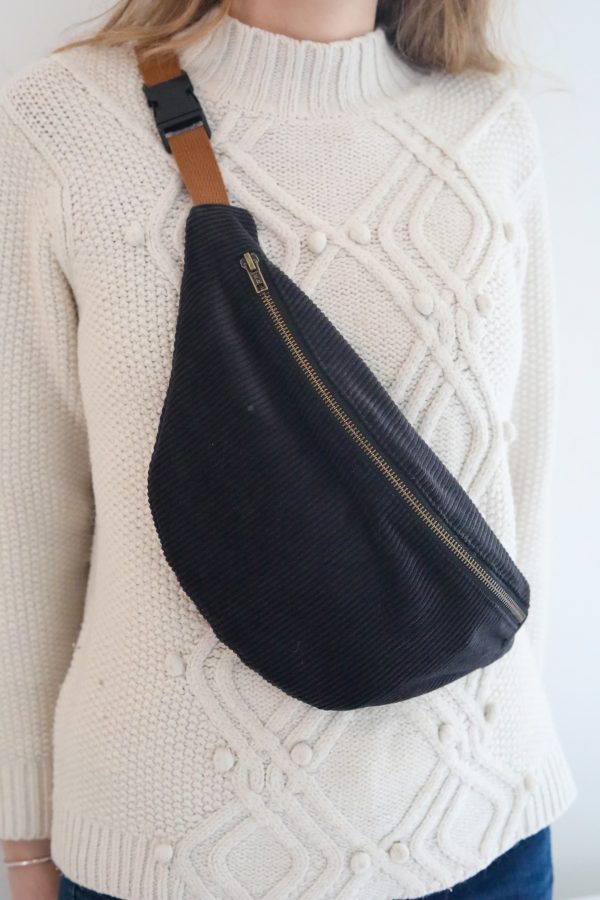 SAC BANANE HOMME - VELOURS COTELÉ